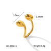 Stainless Steel Ring For Women With Drop Shape And Geometric Pattern Electroplated Design