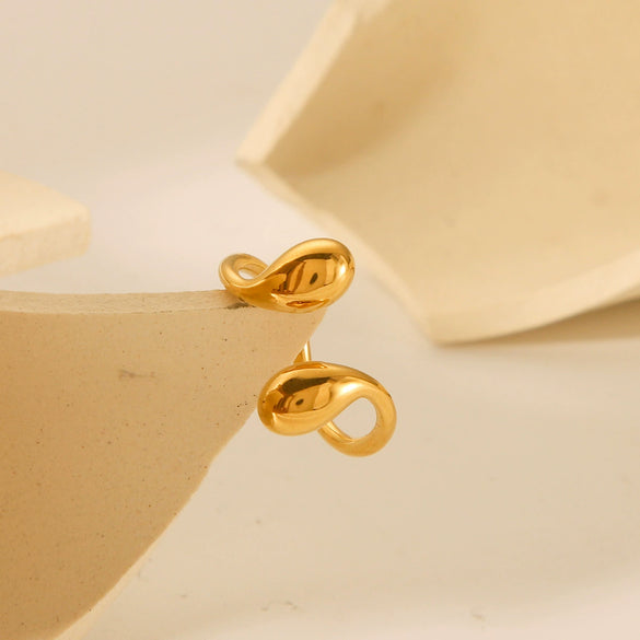 Stainless Steel Ring For Women With Drop Shape And Geometric Pattern Electroplated Design