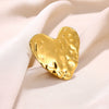 Stainless Steel Ring Geometric Design Heart Shape Electroplated