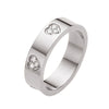 Stainless Steel Ring Geometric Pattern Real Gold Plated Women's