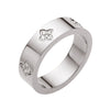 Stainless Steel Ring Geometric Pattern Real Gold Plated Women's