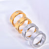 Stainless Steel Ring Geometric Pattern Real Gold Plated Women's