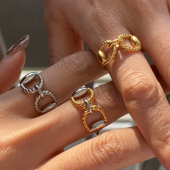 Stainless Steel Ring Geometric Style Electroplating Jewelry