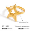 Stainless Steel Ring Gold Plated Animal Zodiac Star Pattern