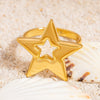 Stainless Steel Ring Gold Plated Animal Zodiac Star Pattern
