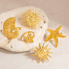 Stainless Steel Ring Gold Plated Animal Zodiac Star Pattern