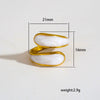 Stainless Steel Ring Gold Plated Round Splicing Open Heart Shape U Shaped Geometric