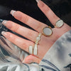 Stainless Steel Ring Gold Plated Round Splicing Open Heart Shape U Shaped Geometric