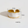 Stainless Steel Ring Gold Plated Round Splicing Open Heart Shape U Shaped Geometric