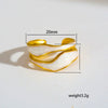 Stainless Steel Ring Gold Plated Round Splicing Open Heart Shape U Shaped Geometric