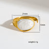 Stainless Steel Ring Gold Plated Round Splicing Open Heart Shape U Shaped Geometric