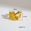 Stainless Steel Ring Gold Plated Round Splicing Open Heart Shape U Shaped Geometric