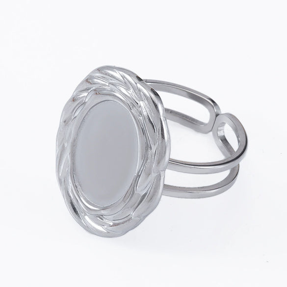 Stainless Steel Ring Holder Vintage Style Tray With Twist Adjustable Design And Electroplating Treatment