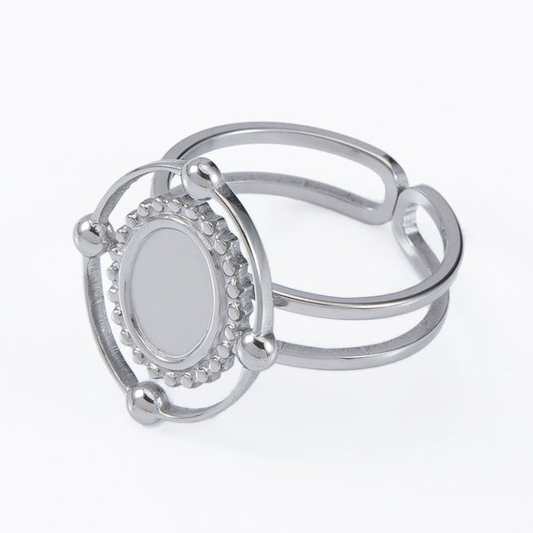 Stainless Steel Ring Holder Vintage Style Tray With Twist Adjustable Design And Electroplating Treatment