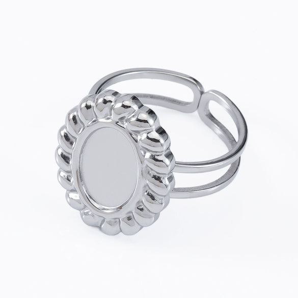 Stainless Steel Ring Holder Vintage Style Tray With Twist Adjustable Design And Electroplating Treatment