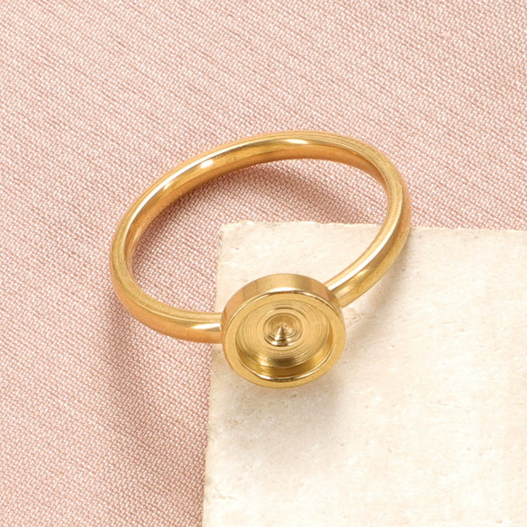 Stainless Steel Ring Jewelry Geometric Style Polish Diy Empty Ring Base
