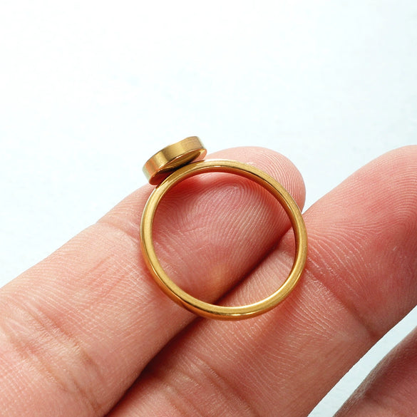 Stainless Steel Ring Jewelry Geometric Style Polish Diy Empty Ring Base