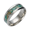 Stainless Steel Ring Jewelry Unisex U Shape Polished Inlaid With Imitation Abalone And Shell