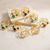 Stainless Steel Ring 18K Gold Plated Natural Stone Geometric Vintage Jewelry
