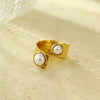 Stainless Steel Ring Light Luxury Style Geometric Electroplating Ladies Jewelry