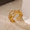 Stainless Steel Ring Minimalist Style Hollow Design Electroplating Process