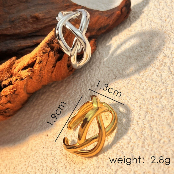Stainless Steel Ring Natural Geometric Heart Shape Electroplated Design Hand Jewelry