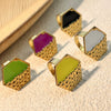 Stainless Steel Ring Natural Geometric Heart Shape Electroplating Design Unisex