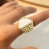 Stainless Steel Ring Natural Geometric Heart Shape Electroplating Design Unisex