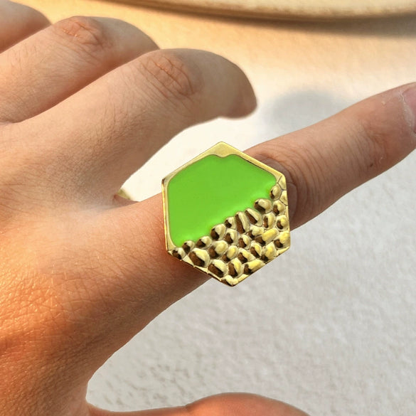 Stainless Steel Ring Natural Geometric Heart Shape Electroplating Design Unisex