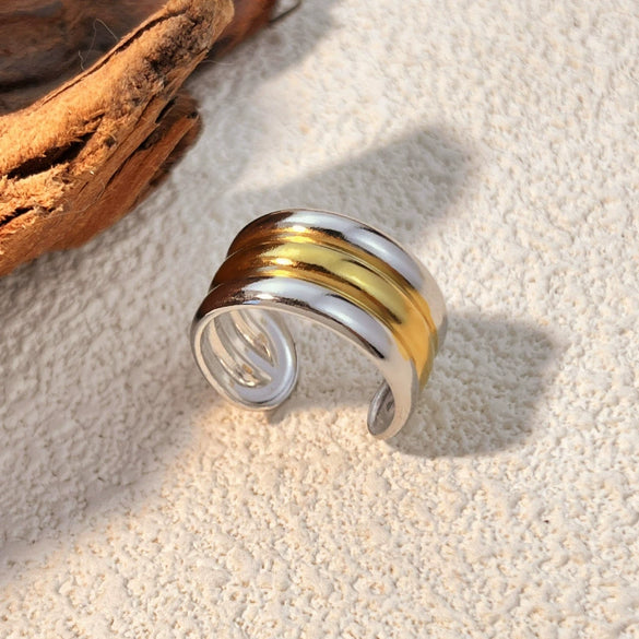 Stainless Steel Ring Natural Geometric Heart Shape Electroplating Jewelry