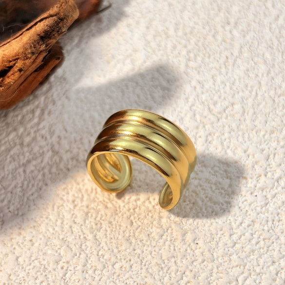 Stainless Steel Ring Natural Geometric Heart Shape Electroplating Jewelry