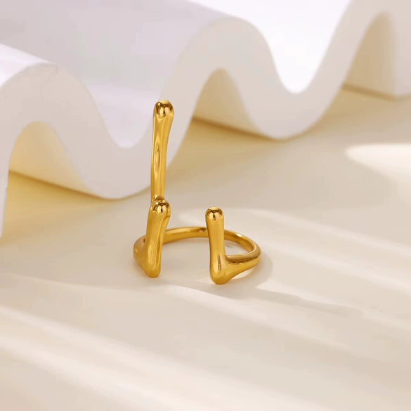 Stainless Steel Ring Snake Shaped Flower Geometric Electroplated Female Stylish Ring