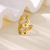 Stainless Steel Ring Snake Shaped Flower Geometric Electroplated Female Stylish Ring