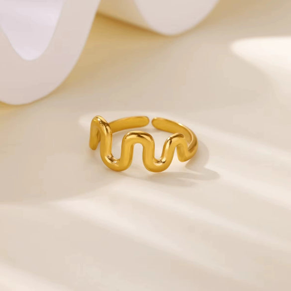 Stainless Steel Ring Snake Shaped Flower Geometric Electroplated Female Stylish Ring