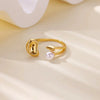 Stainless Steel Ring Snake Shaped Flower Geometric Electroplated Female Stylish Ring