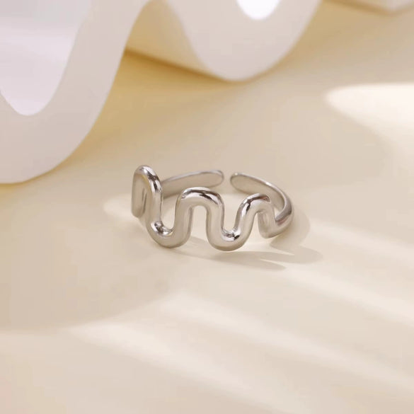 Stainless Steel Ring Snake Shaped Flower Geometric Electroplated Female Stylish Ring