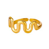 Stainless Steel Ring Snake Shaped Flower Geometric Electroplated Female Stylish Ring