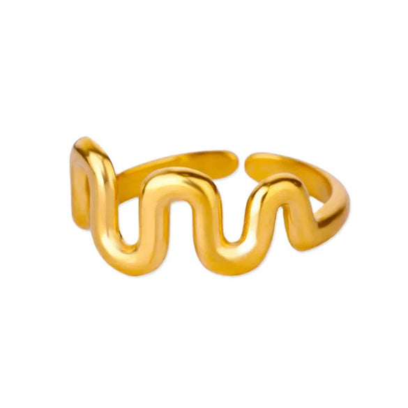 Stainless Steel Ring Snake Shaped Flower Geometric Electroplated Female Stylish Ring