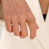 Stainless Steel Ring Star Pattern Electroplated For Women