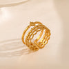 Stainless Steel Ring Star Pattern Electroplated For Women