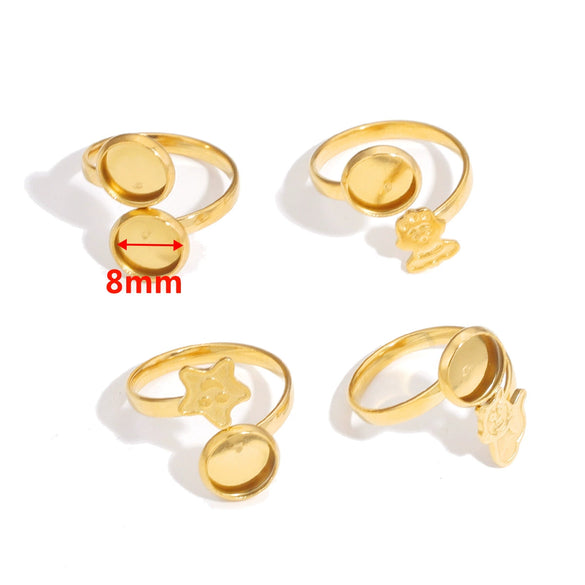 Stainless Steel Ring Tray Twisted Adjustable Geometric Electroplated Handmade Jewelry Accessories