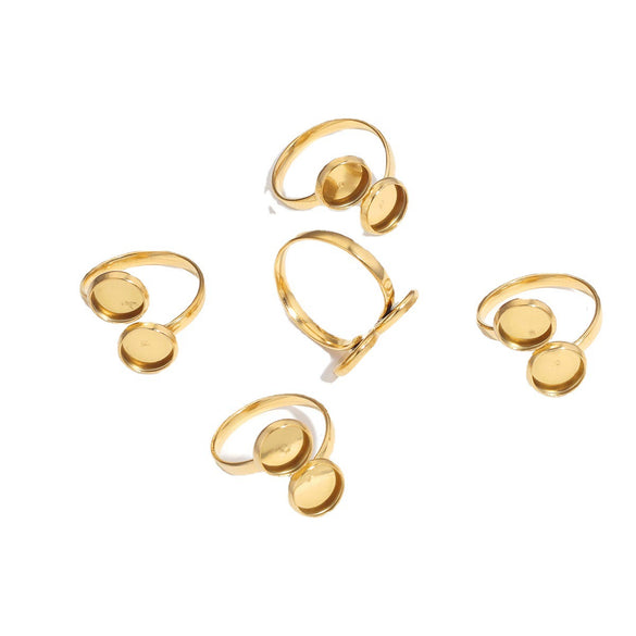 Stainless Steel Ring Tray Twisted Adjustable Geometric Electroplated Handmade Jewelry Accessories