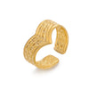 Stainless Steel Ring V Design Opening Adjustable Electroplated With Letters Numbers Text For Women