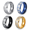 Stainless Steel Ring With Roman Numeral Pattern Vacuum Electroplated Unisex Jewelry