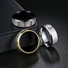 Stainless Steel Ring With Roman Numeral Pattern Vacuum Electroplated Unisex Jewelry