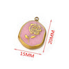 Stainless Steel Rose Enamel Jewelry Pendant For Women Diy Handmade Accessories With Electroplating