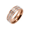 Stainless Steel Rose Gold Geometric Ring Minimal Electroplated Starry Couple Band Unisex Fashion Jewelry