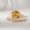Stainless Steel Rose Open Ring For Women With Electroplating Treatment