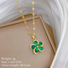 Stainless Steel Rotating Flower Animal Zodiac Full Diamond Unisex Necklace