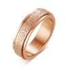 Stainless Steel Rotating Ring With Geometric Pattern And Electroplating For Men And Women